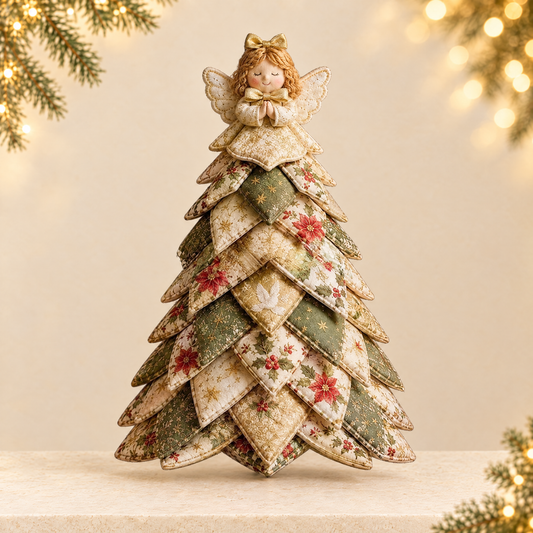 Quilted Christmas Tree Set — ivory Christmas product photograph