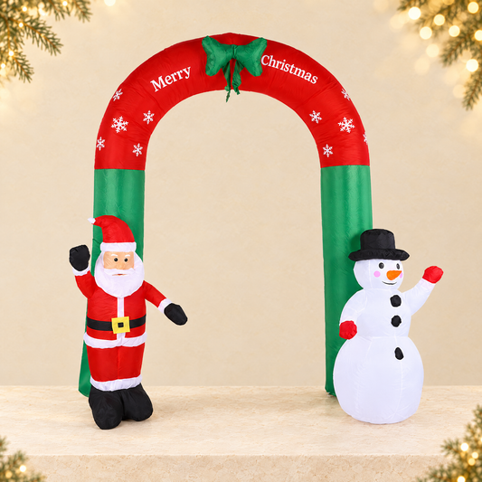 Inflatable Christmas Arch Santa Claus Snowman Decoration — ivory Christmas product photograph