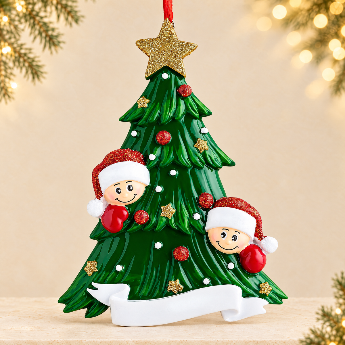 Acrylic Christmas Ornament Set — ivory Christmas product photograph