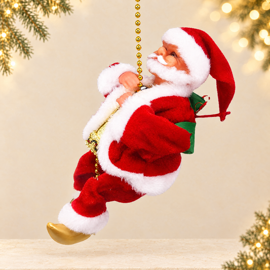 Electric Climbing Santa Claus Toy — ivory Christmas product photograph
