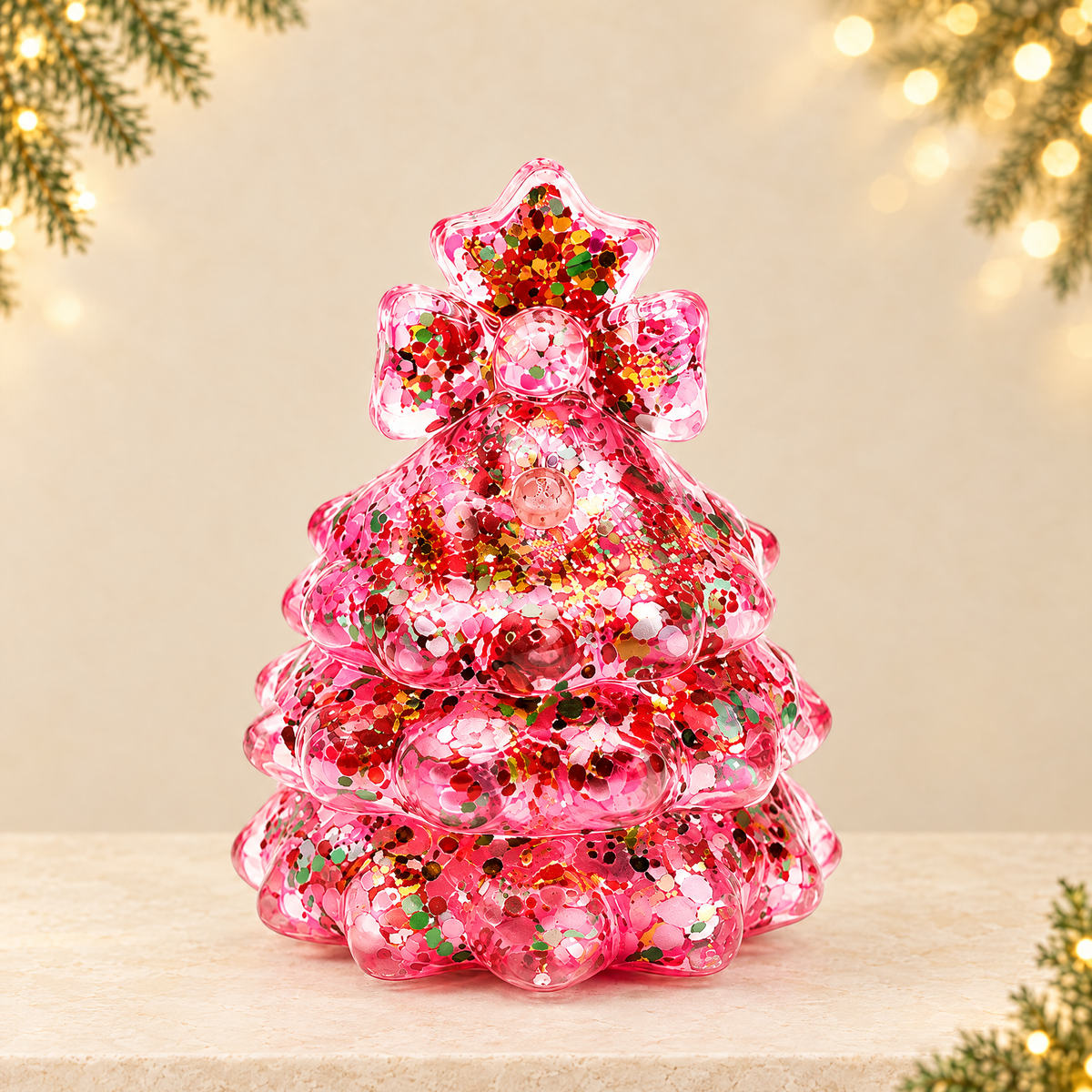 Christmas Tree Squeeze Stress Relief Toy — ivory Christmas product photograph