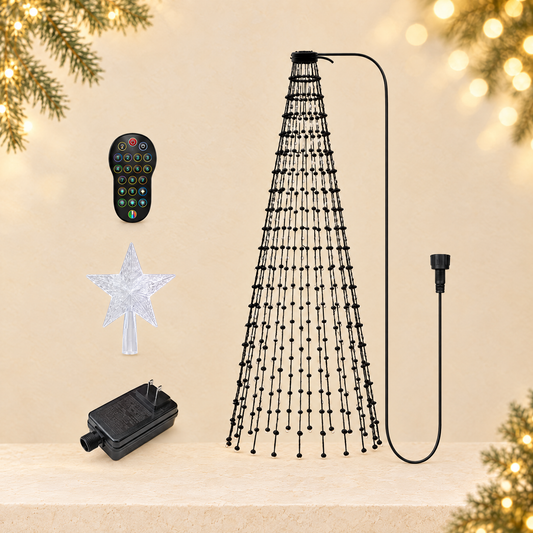 Christmas tree light strings — ivory Christmas product photograph