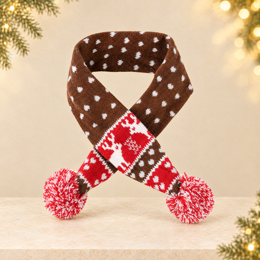 Christmas pet scarf — ivory Christmas product photograph