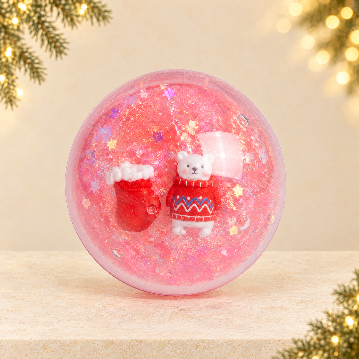 Christmas Foam Stress Relief Squeeze Ball — ivory Christmas product photograph