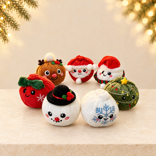Christmas Stress Relief Plush Squeeze Toy — ivory Christmas product photograph