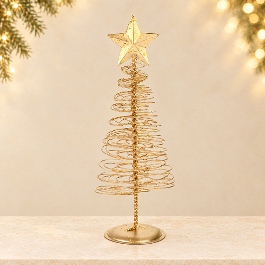 Vintage Iron Wire Christmas Tree Decoration — ivory Christmas product photograph