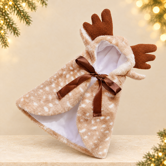 Christmas Elk Cloak Outfit for Pets — ivory Christmas product photograph