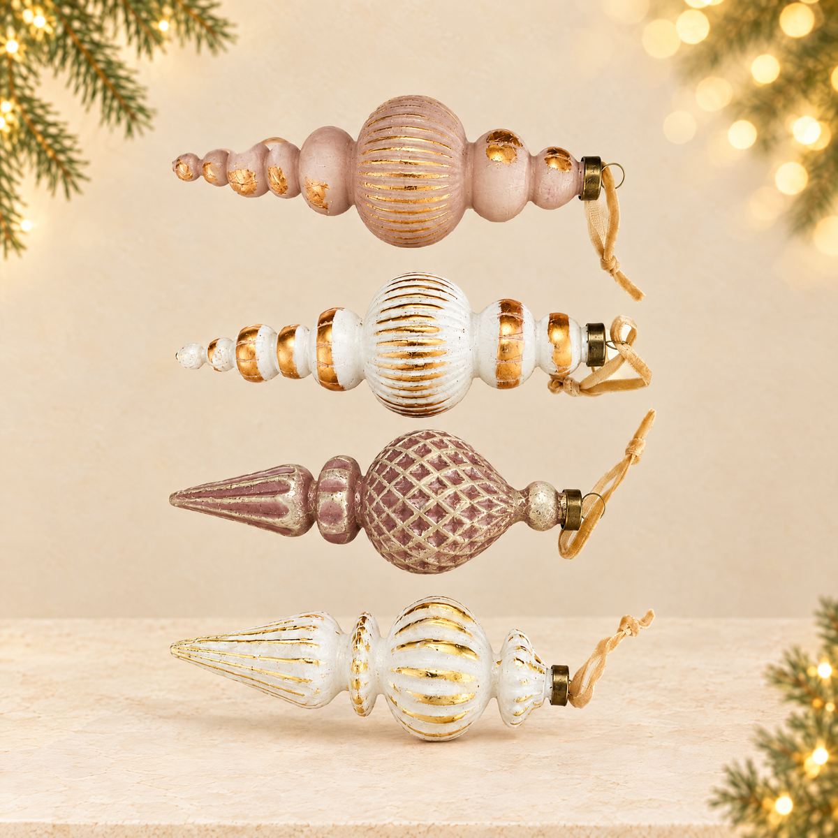 Christmas ball pendant — ivory Christmas product photograph