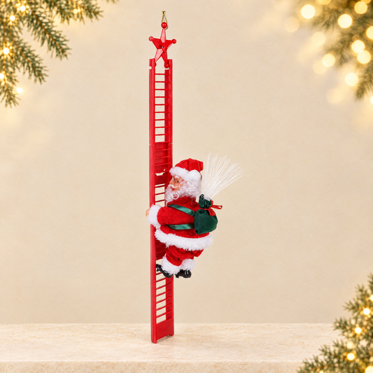 Electric Climbing Santa Claus Christmas Toy — ivory Christmas product photograph