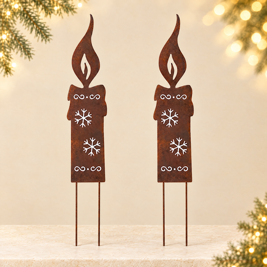 Rusty Metal Christmas Garden Decoration — ivory Christmas product photograph