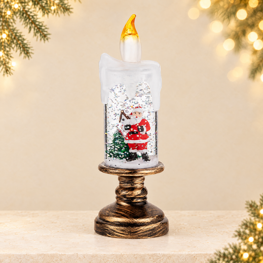 Snowfall Christmas Crystal Lamp — ivory Christmas product photograph