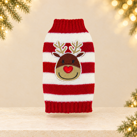 Christmas Pet Knitted Sweater — ivory Christmas product photograph