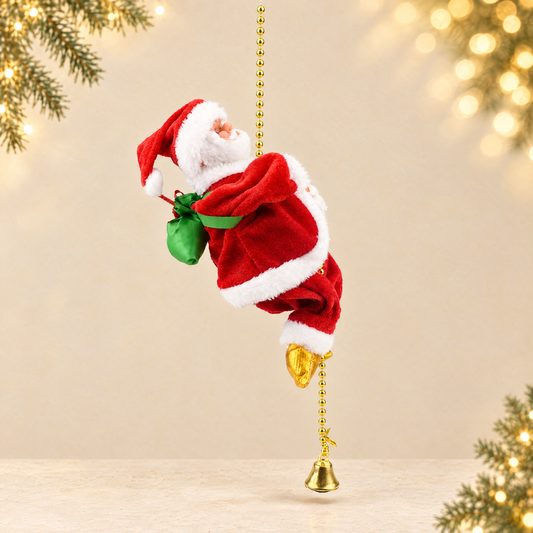 Climbing Pearl Santa Claus Electric Toy — ivory Christmas product photograph