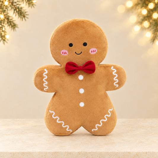 Cute Gingerbread Man Plush Toy — ivory Christmas product photograph