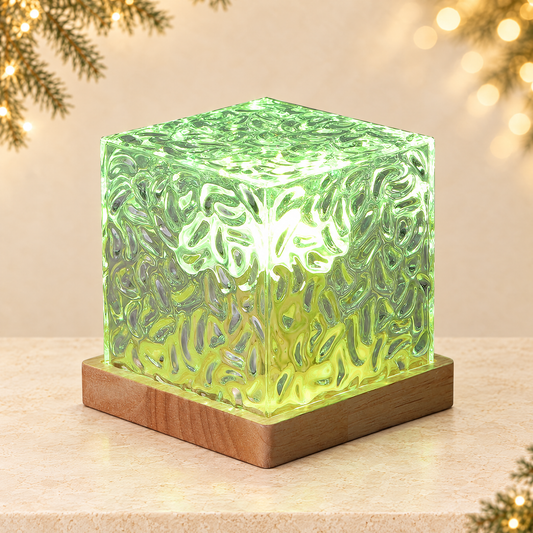 Christmas ripple pattern bedroom bedside lamp — ivory Christmas product photograph
