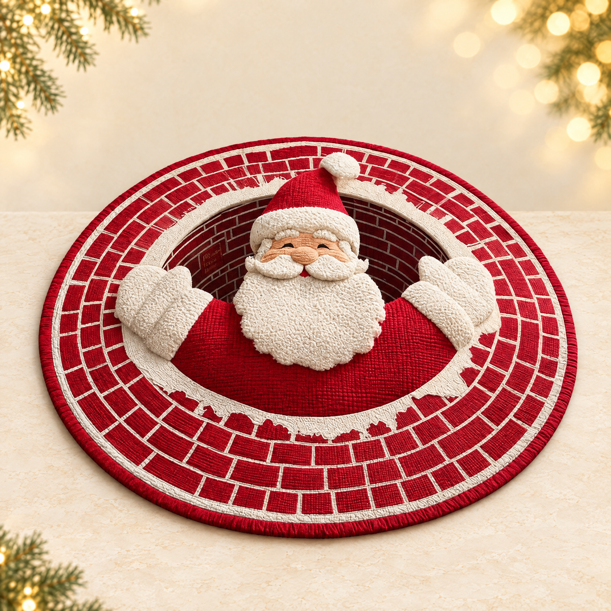 Halloween Christmas Round Carpet — ivory Christmas product photograph