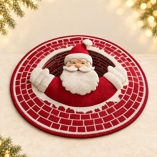 Halloween Christmas Round Carpet — ivory Christmas product photograph
