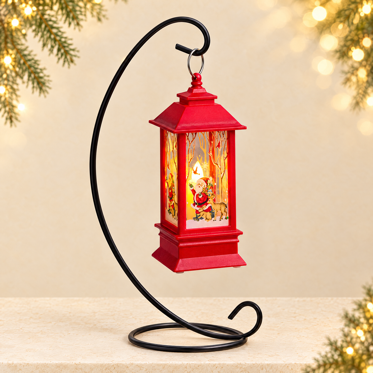 LED Christmas Decorative Flame Wind Lamp — ivory Christmas product photograph