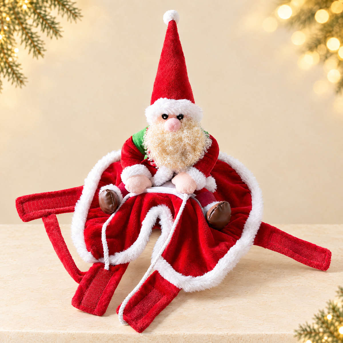 Pet Dog Christmas Santa Costume — ivory Christmas product photograph