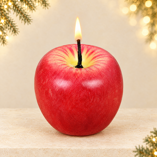 Christmas Eve Gift Apple Candle — ivory Christmas product photograph
