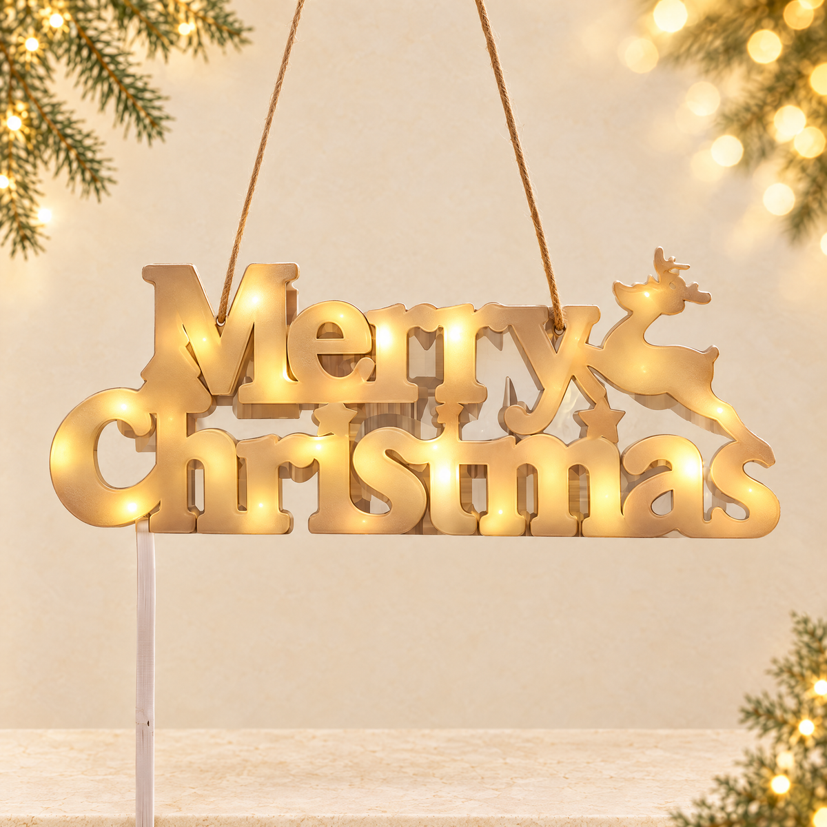 Christmas Decorative Letter Lights — ivory Christmas product photograph