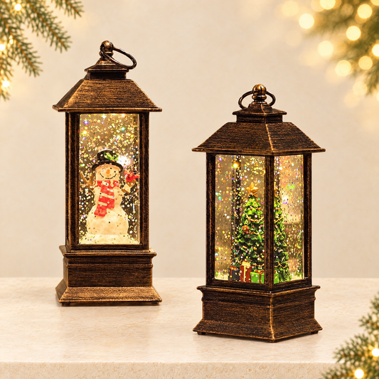 Christmas Decorative Night Light with Water Snow Effect — ivory Christmas product photograph