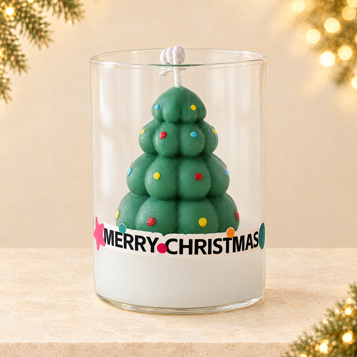 Christmas Scented Candles in Festive Shapes — ivory Christmas product photograph