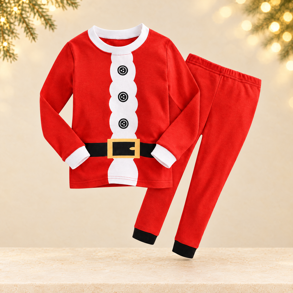Four Seasons Pure Cotton Lightweight Boys and Girls Santa Claus Costume — ivory Christmas product photograph