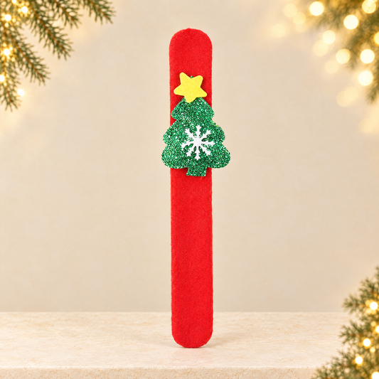 Christmas Plush Snap Bracelet for Kids — ivory Christmas product photograph