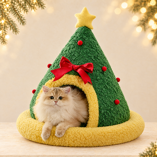 Christmas Pet Bed — ivory Christmas product photograph