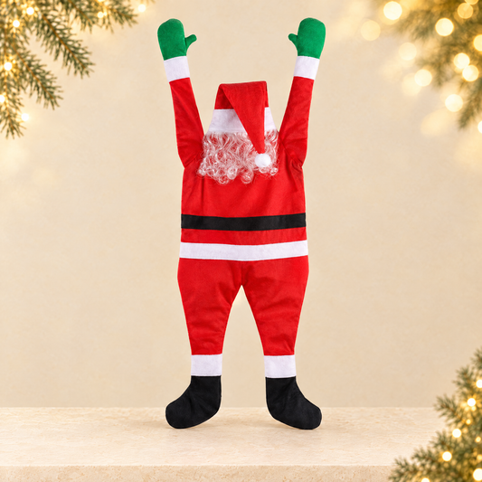 Santa Claus Climbing the Wall Funny Ornament — ivory Christmas product photograph