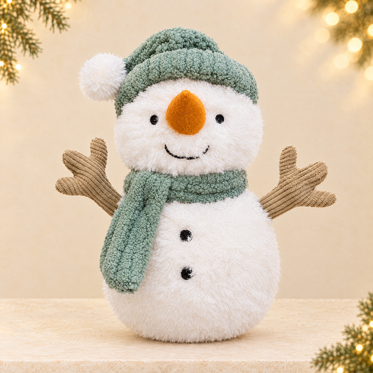 Little snowman doll — ivory Christmas product photograph