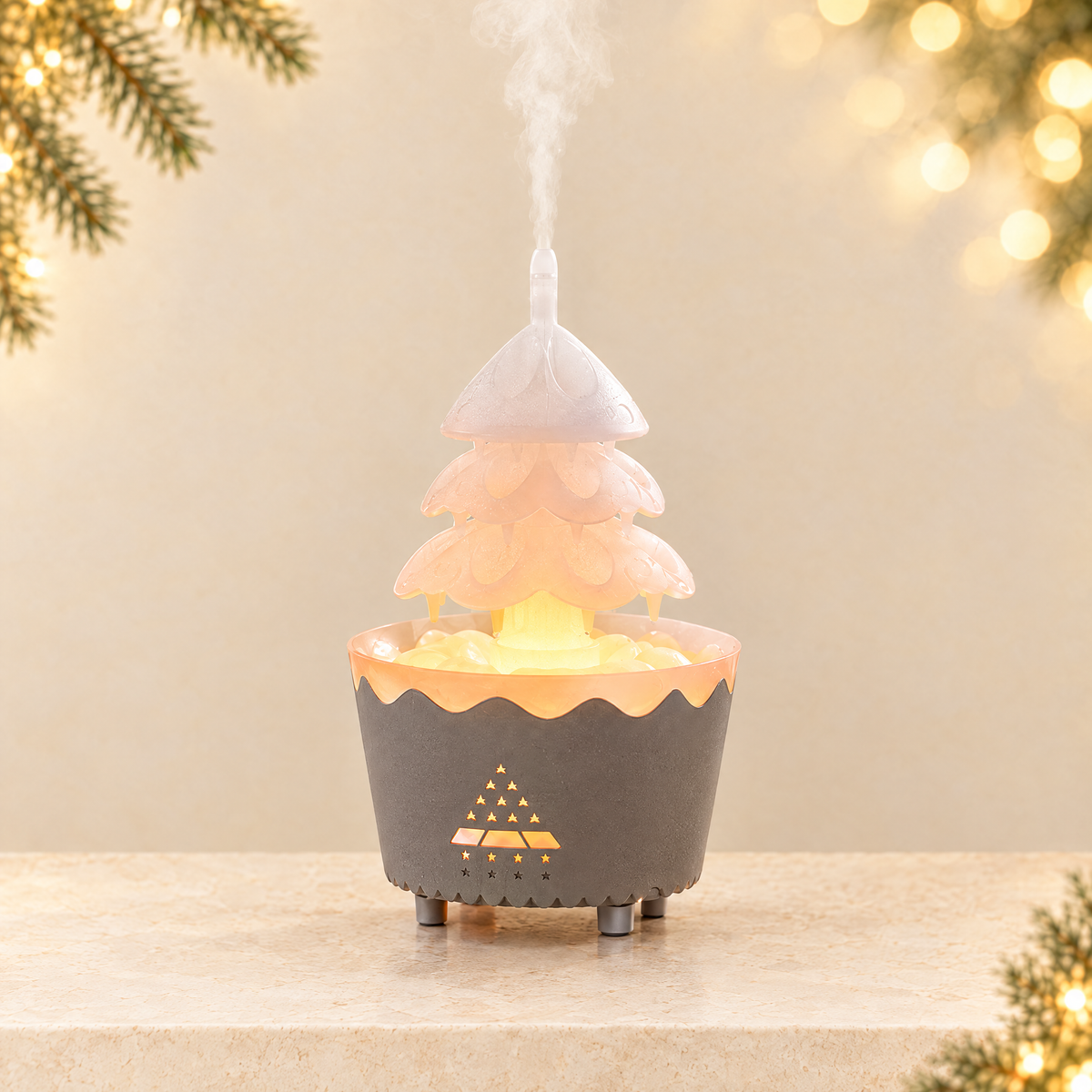 Christmas tree humidifier — ivory Christmas product photograph
