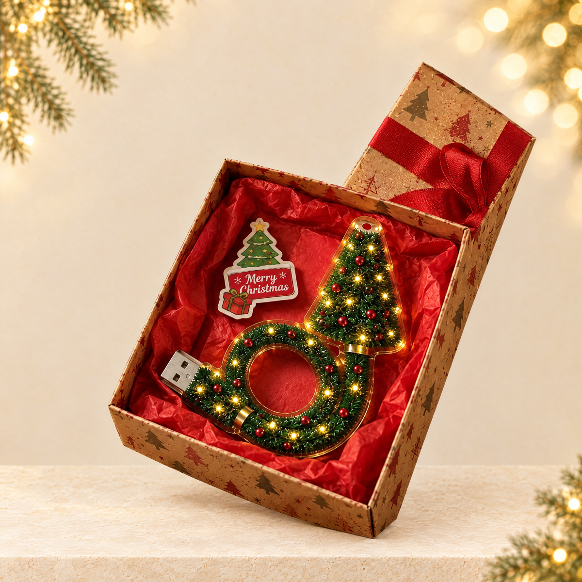 Portable Christmas Projection Lamp for Home Decoration — ivory Christmas product photograph