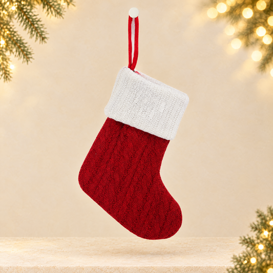 Knitted Christmas socks — ivory Christmas product photograph