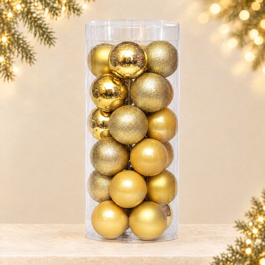 Plastic Electroplated Christmas Tree Decoration Balls — ivory Christmas product photograph