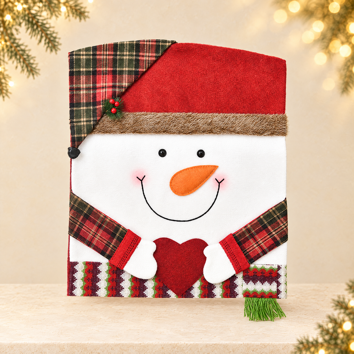 Christmas Decorative Chair Cover — ivory Christmas product photograph