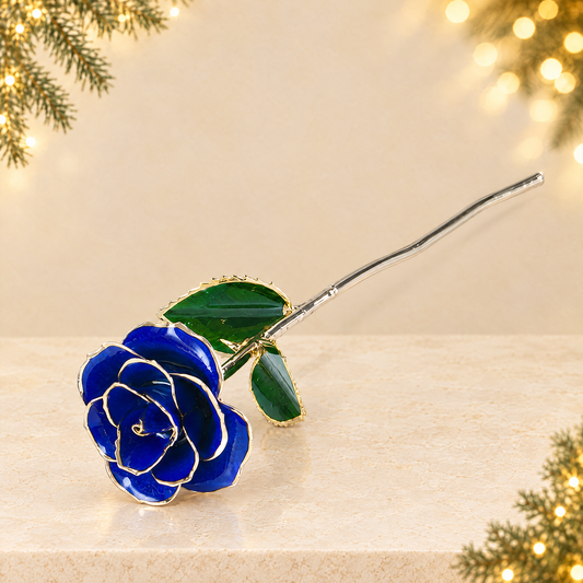 Paint rose real gold simulation rose gift box Valentine's Day gift Christmas gift wholesale — ivory Christmas product photograph