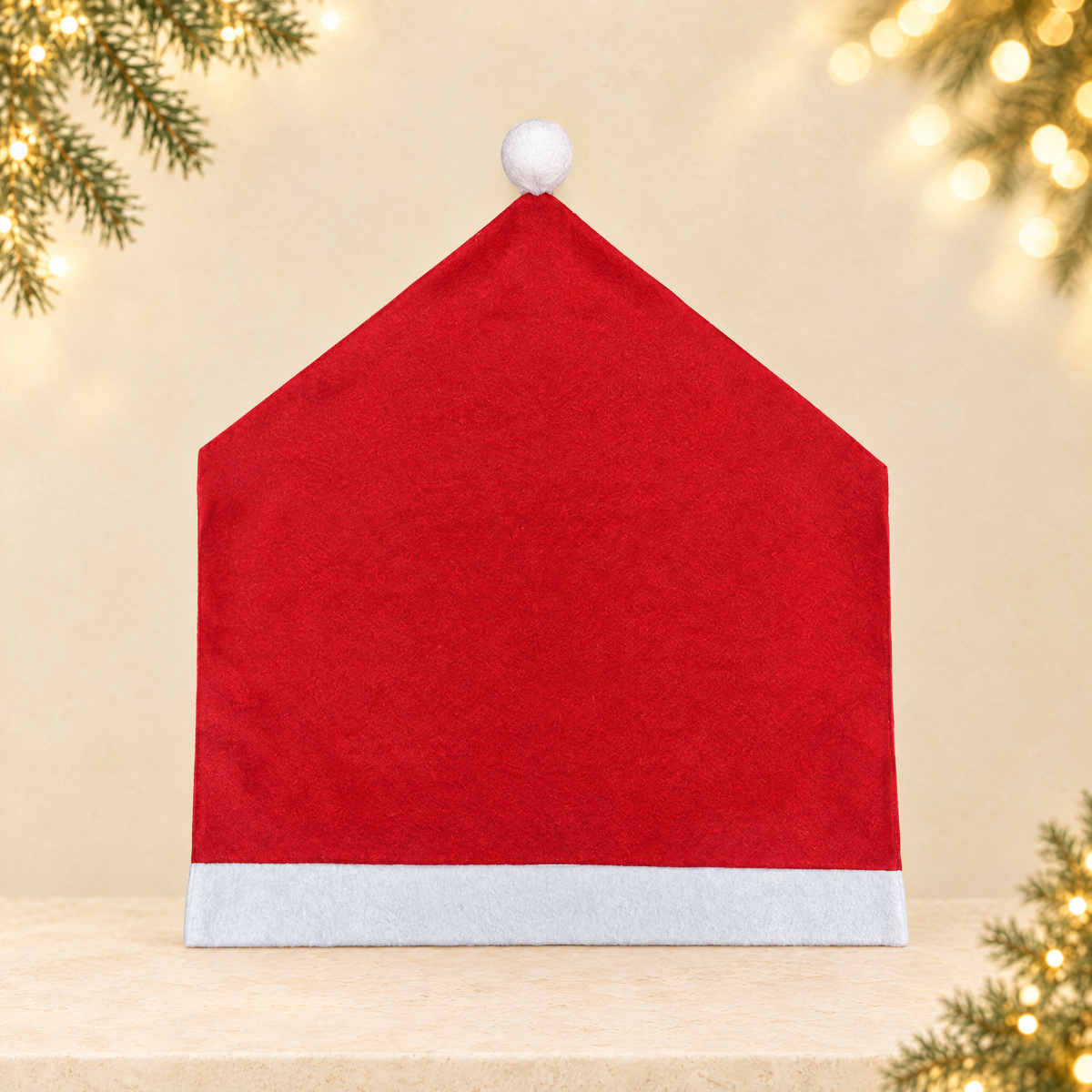 Non-woven fabric Christmas chair cover — ivory Christmas product photograph