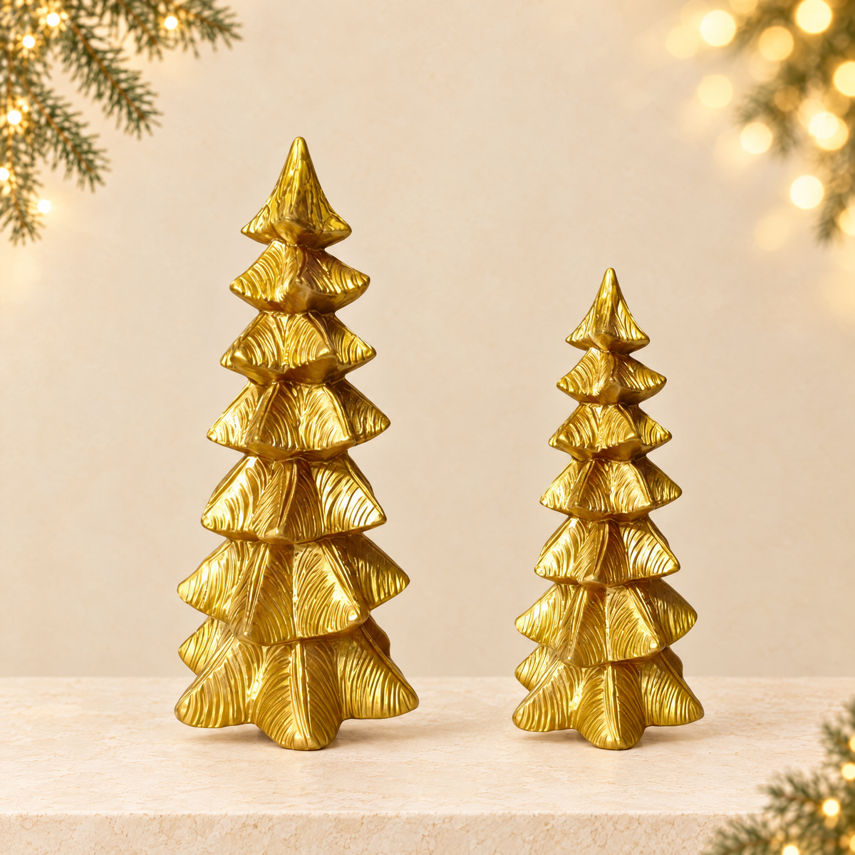 Resin Luminous Christmas Tree Decorations — ivory Christmas product photograph