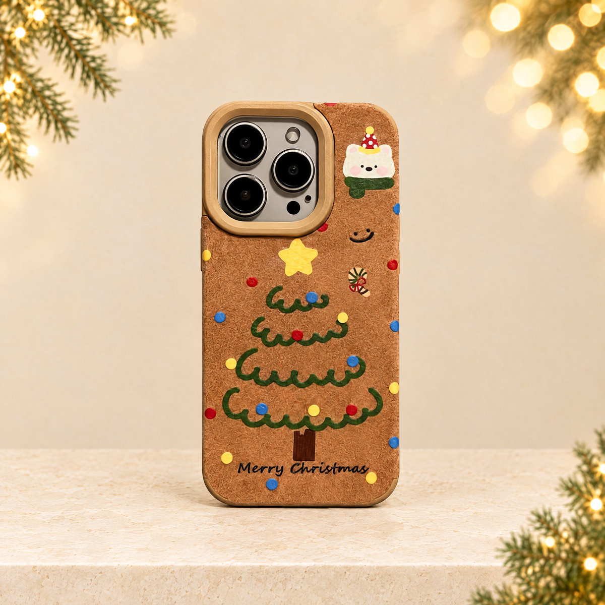 Christmas Tree Design iPhone Case — ivory Christmas product photograph