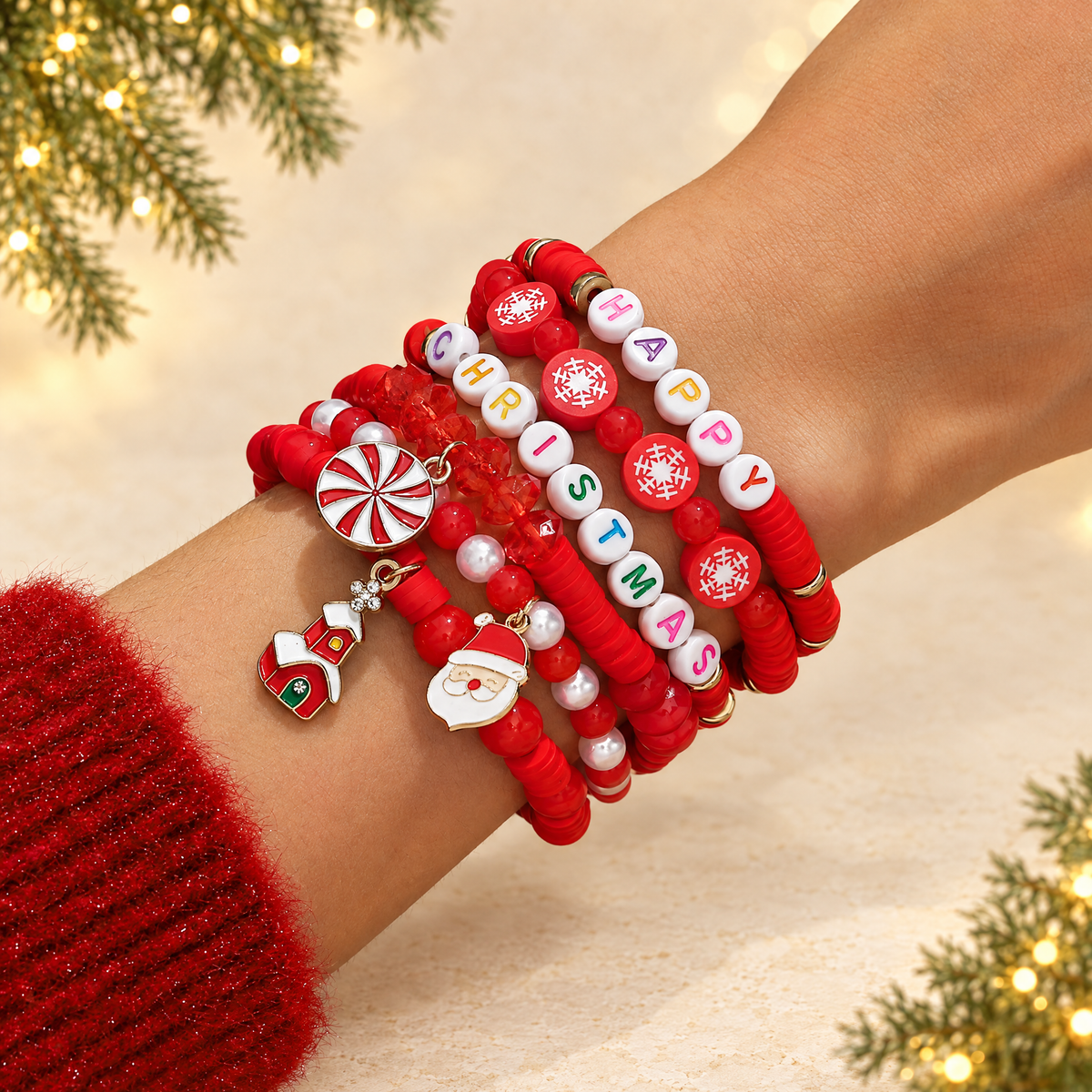 Christmas Bracelet — ivory Christmas product photograph