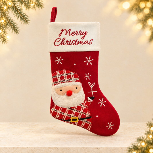 Cartoon Christmas Stockings Gift Bag — ivory Christmas product photograph