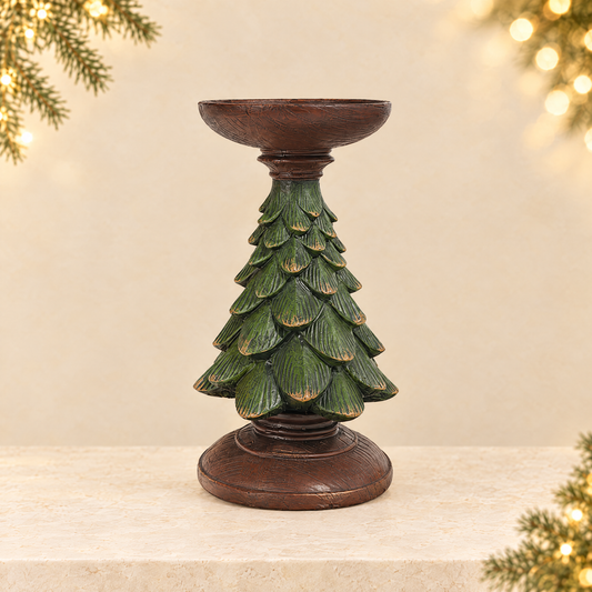 Christmas Tree Candle Holder Decor — ivory Christmas product photograph