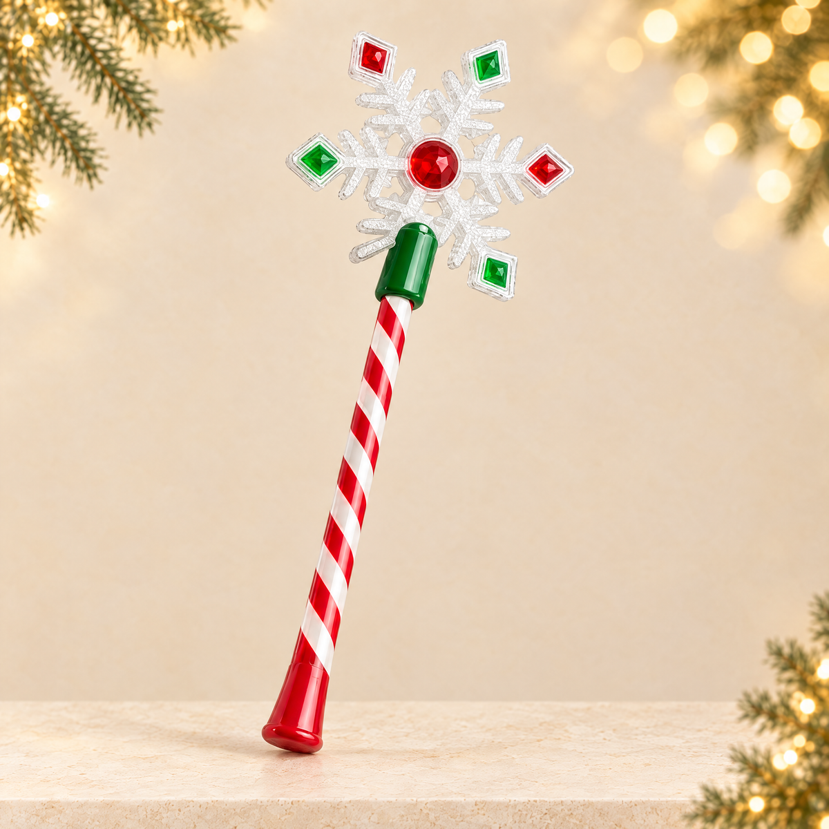Christmas Themed Light Up Magic Wand — ivory Christmas product photograph