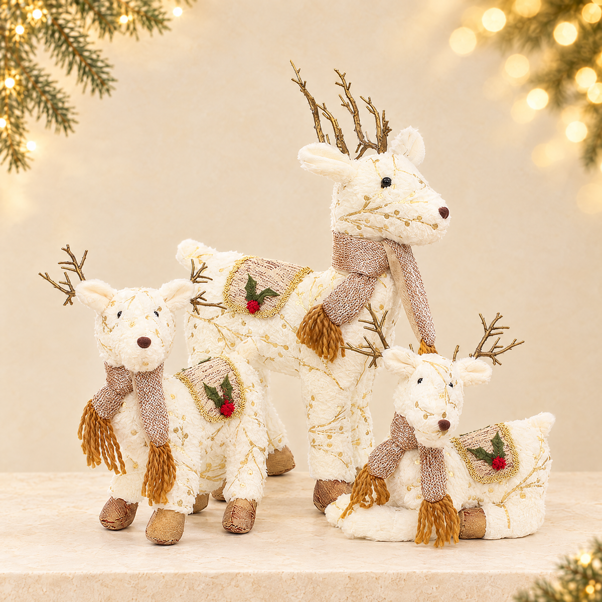 christmas reindeer decor — ivory Christmas product photograph
