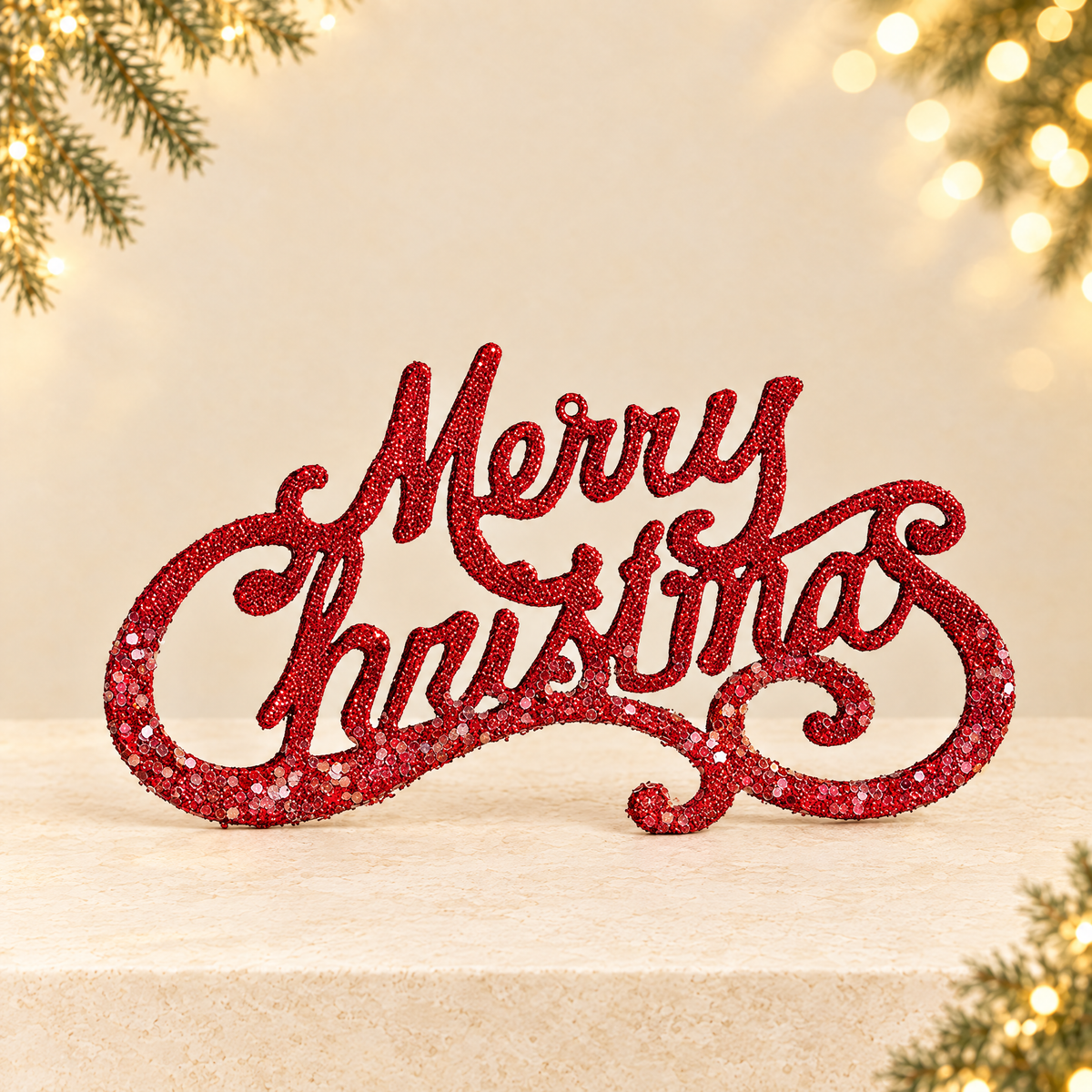 Christmas Letter Pendant DIY Hanging Decoration — ivory Christmas product photograph