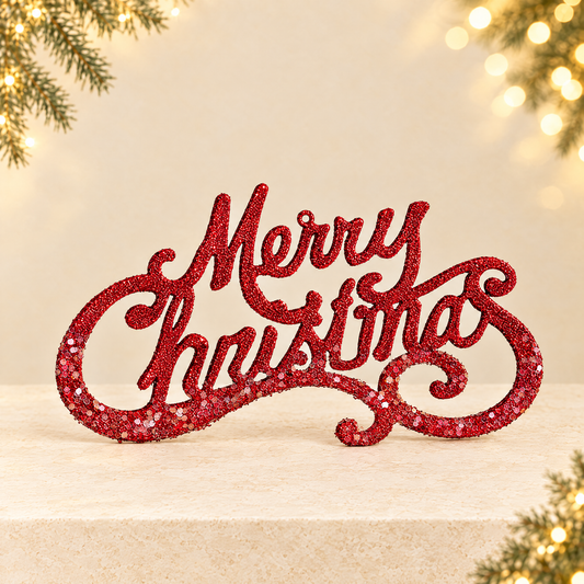 Christmas Letter Pendant DIY Hanging Decoration — ivory Christmas product photograph