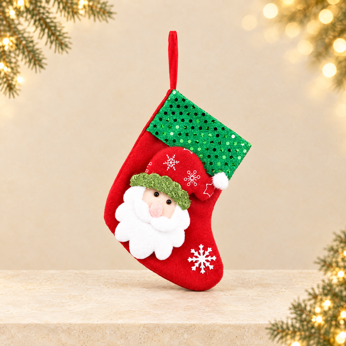 Christmas Gift Sock Hanging Bag — ivory Christmas product photograph