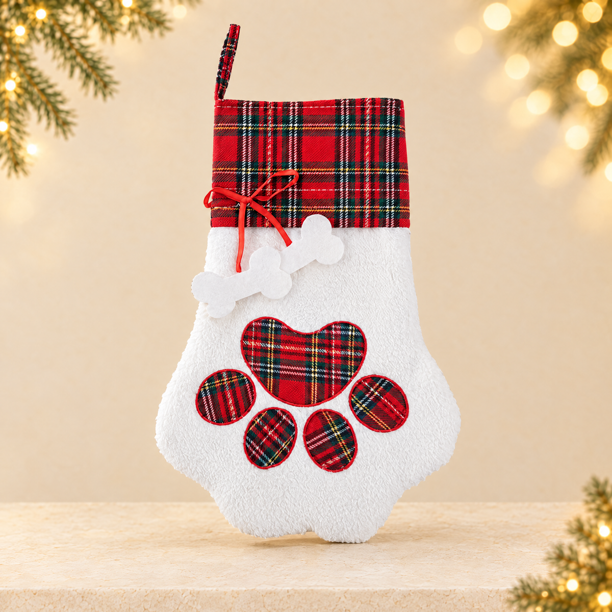 Christmas socks — ivory Christmas product photograph